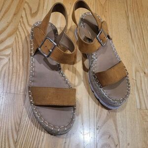 Universal Thread Womens Strappy Espadrille Sandals Size 8.5 Rust Wedge